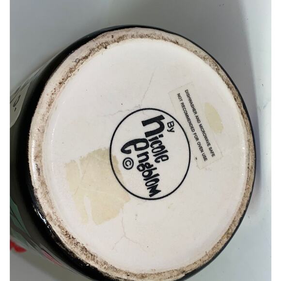 Nicole Engblom Large Ceramic Art Hand Painted Christmas Vase Snowman Gingerbread - Picture 4 of 7